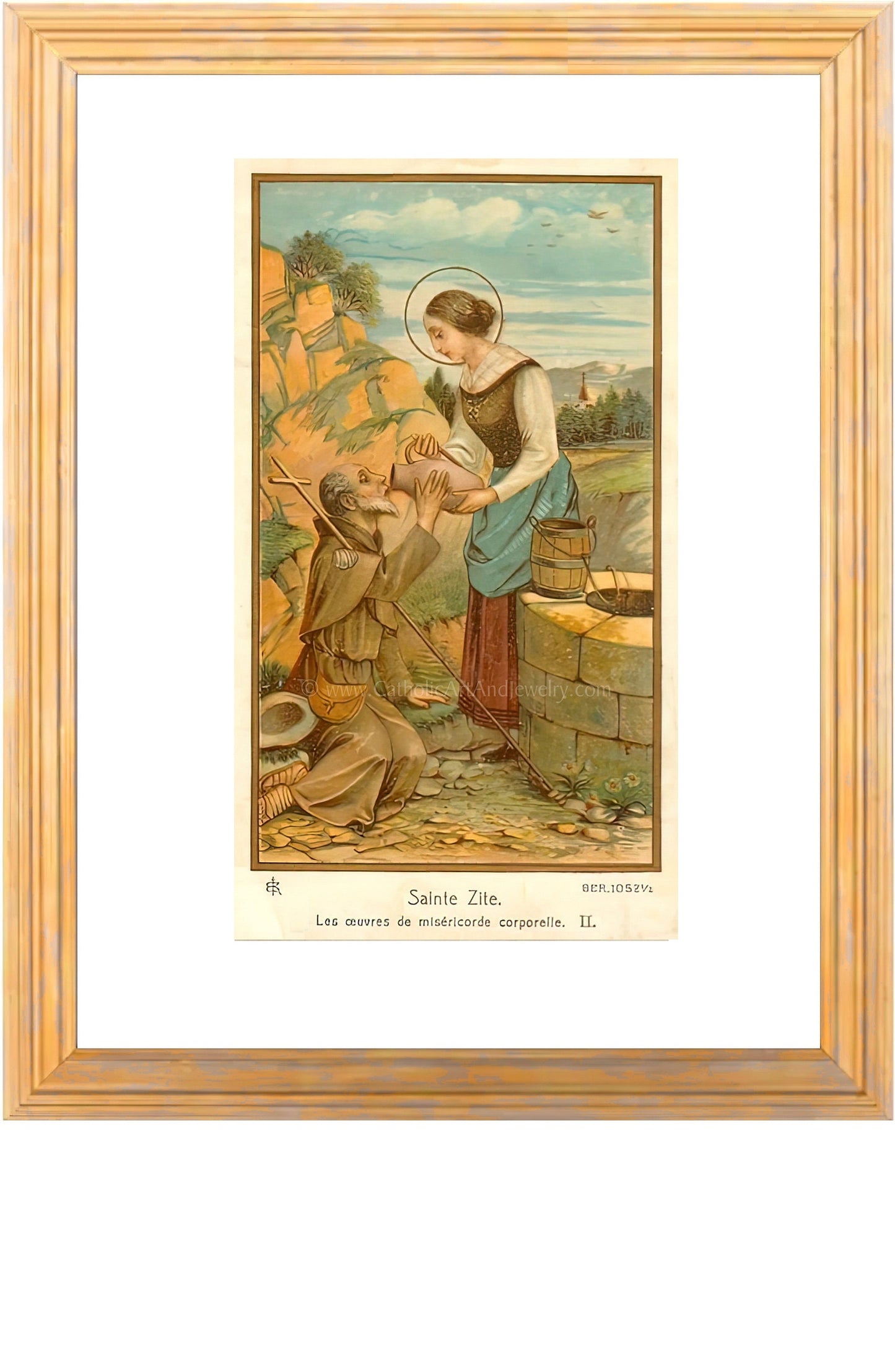 St Zita – Based on a Vintage French Holy Card – 3 sizes – Catholic Gift – Confirmation Gift