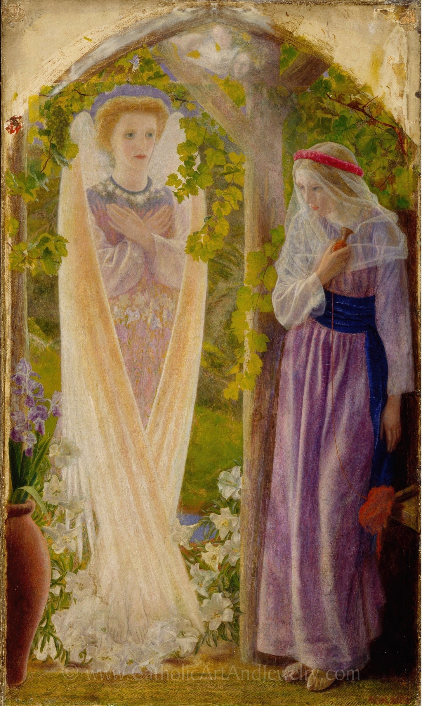 The Annunciation by Arthur Hughes – 3 sizes – Vintage Catholic Art Print – Archival Quality