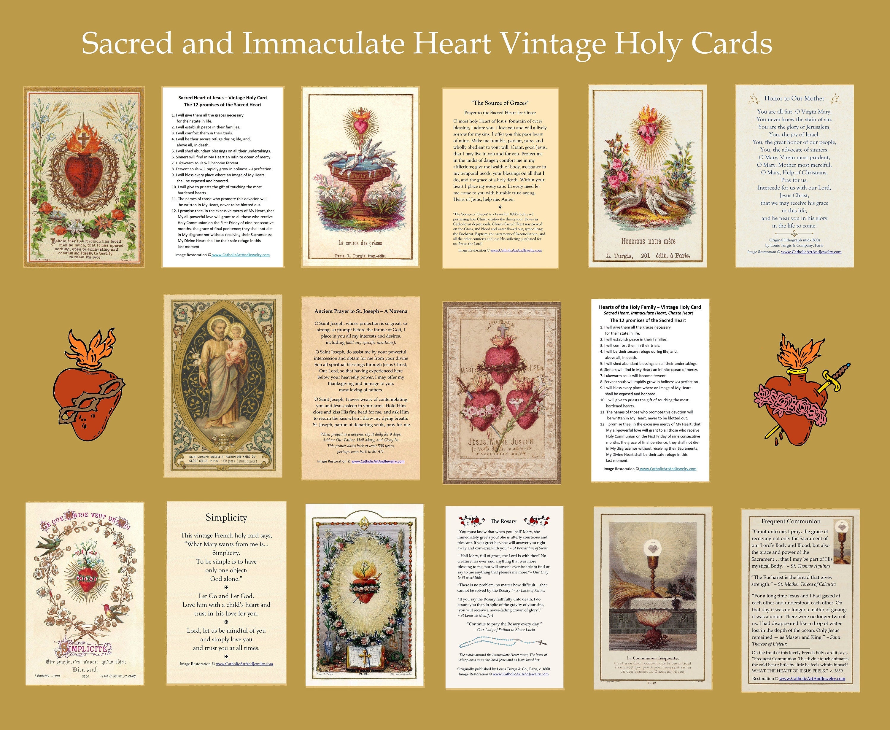 Vintage Holy Card Restorations – Variety Pack of 8 – Beautiful and Ins ...