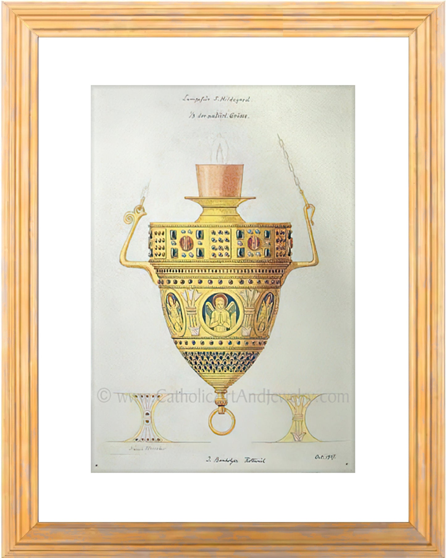 Sanctuary Lamp – from a Benedictine Abbey's design – Catholic Art Print – Catholic Gift – Gift for Priest