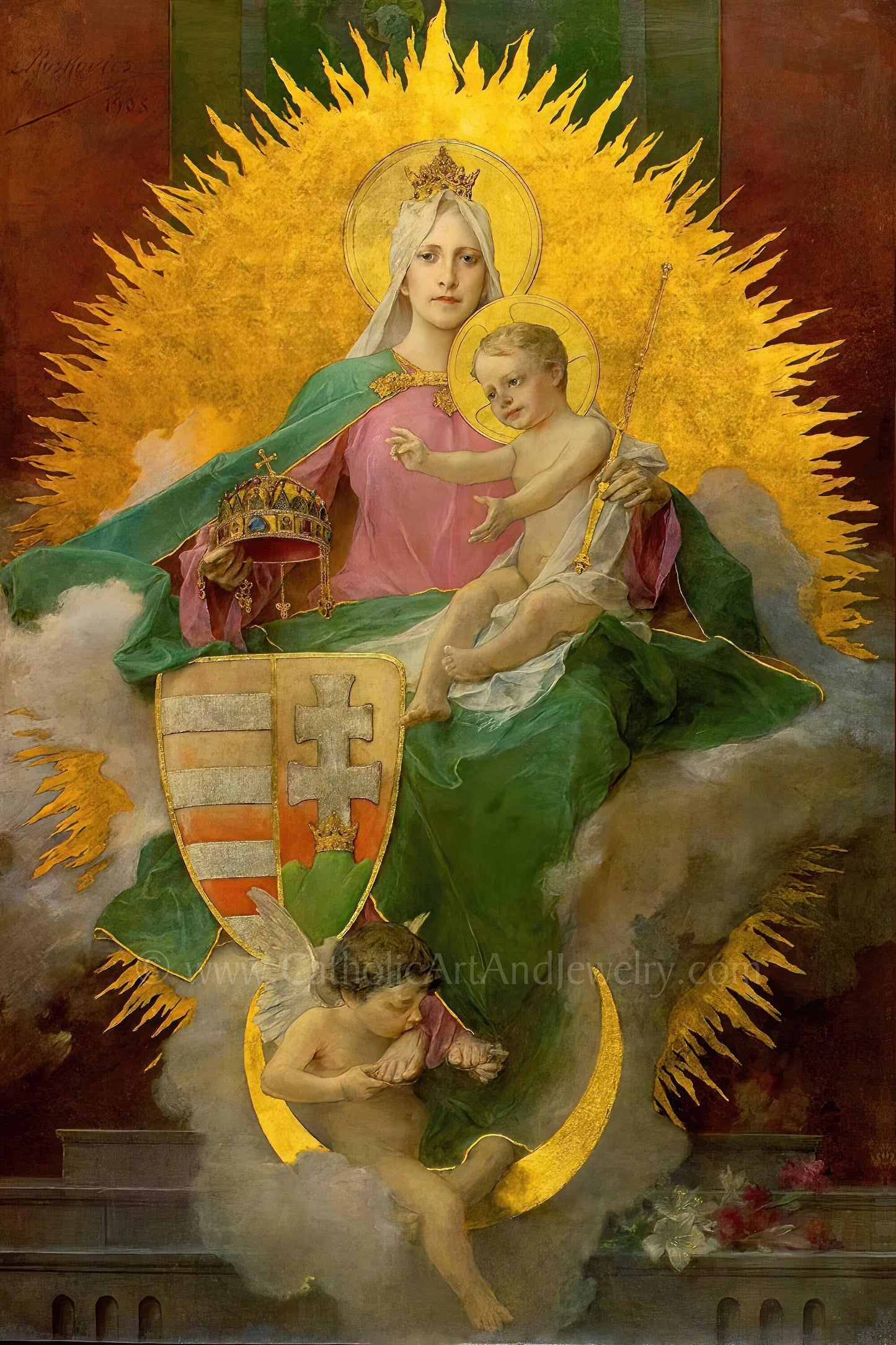 Magna Domina Hungarorum – Madonna and Child – 5 sizes – by Ignác Roskovics – Catholic Art Print