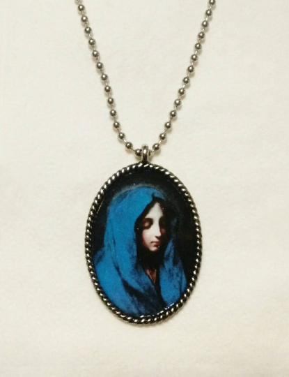 Blue Madonna Necklace