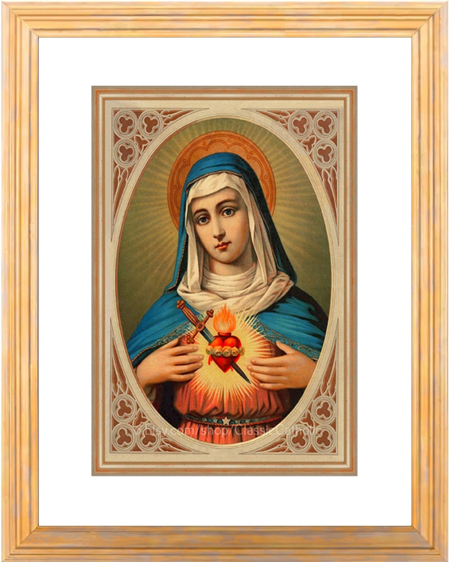 Immaculate Heart of Mary – Vintage Catholic Art Print – Archival Quality