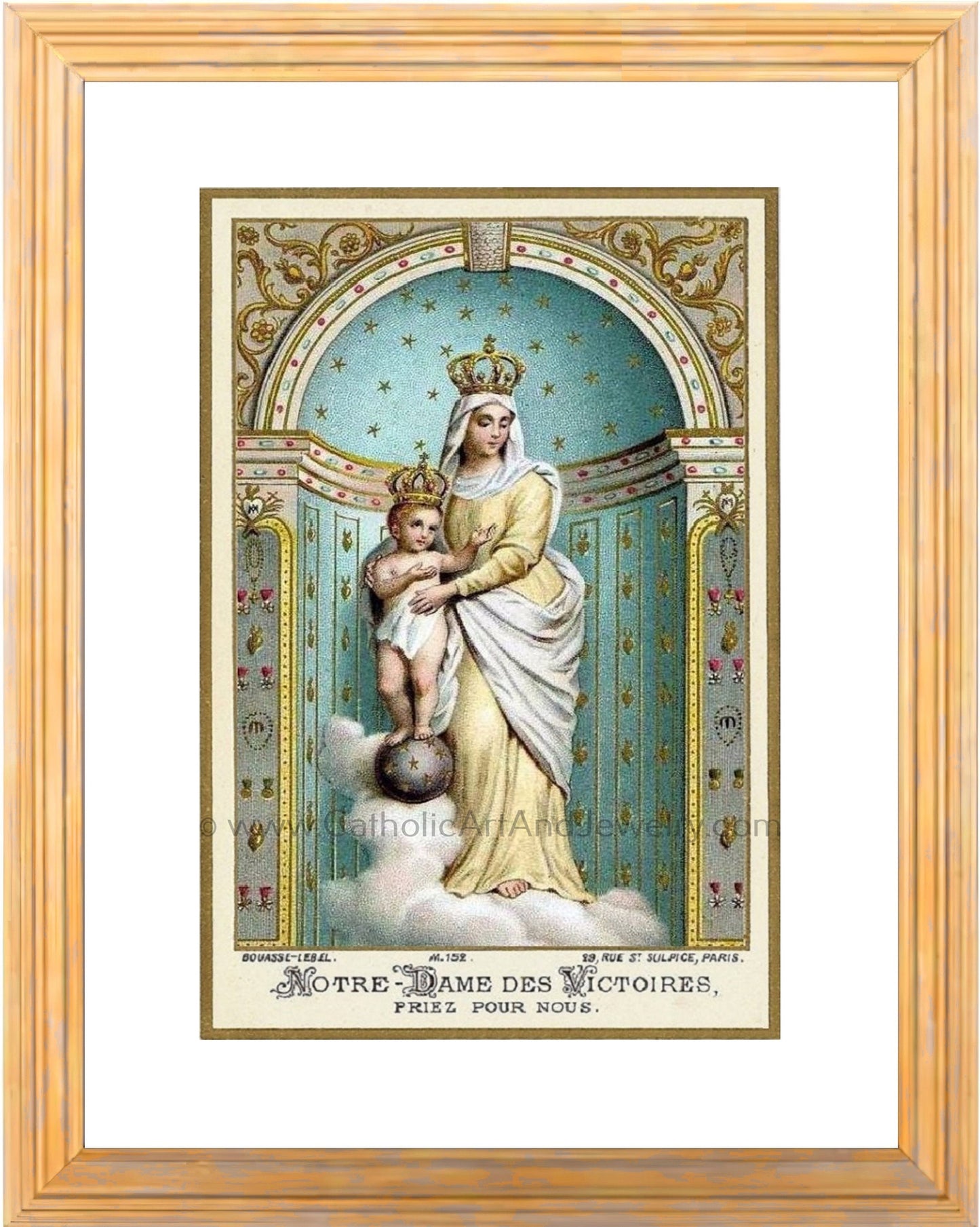 Our Lady of Victory – based on a Vintage French Holy Card – Catholic Art Print – Unique Catholic Gift