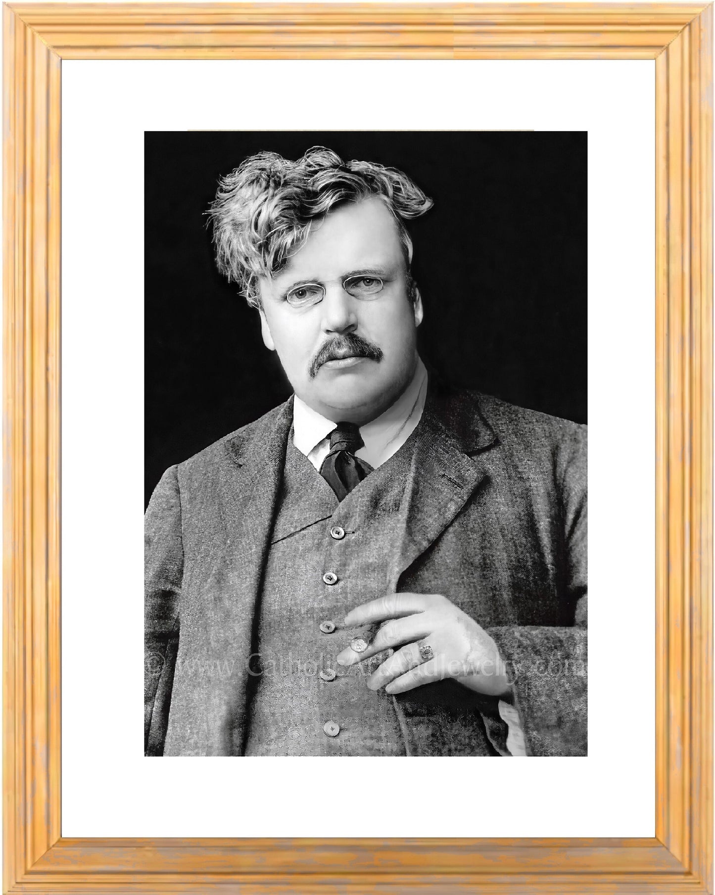 G. K. Chesterton – Exclusive Photo Restoration – 4 Sizes – Catholic Art – Catholic Gift