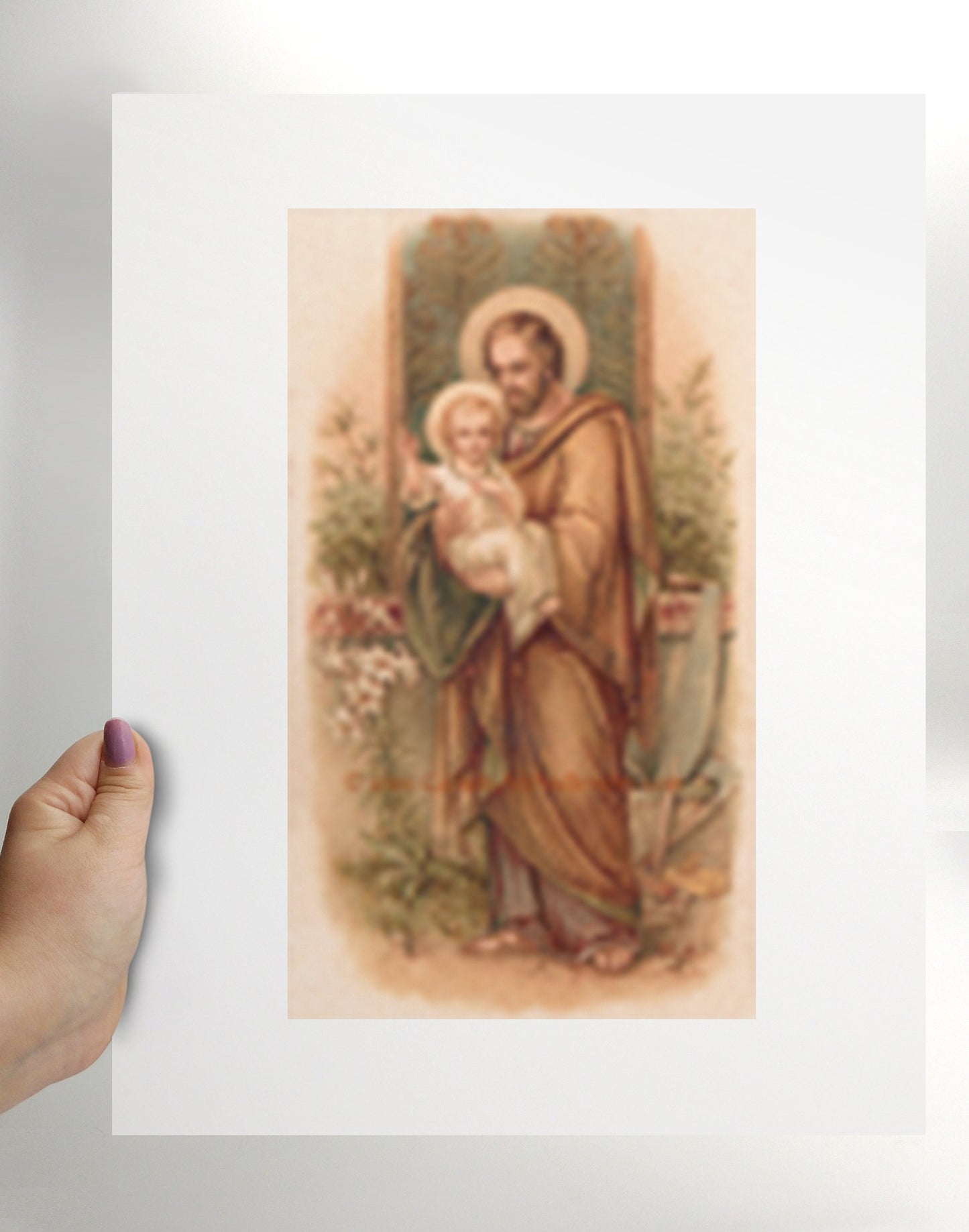 St. Joseph – based on a Vintage French Holy Card – Catholic Art Print