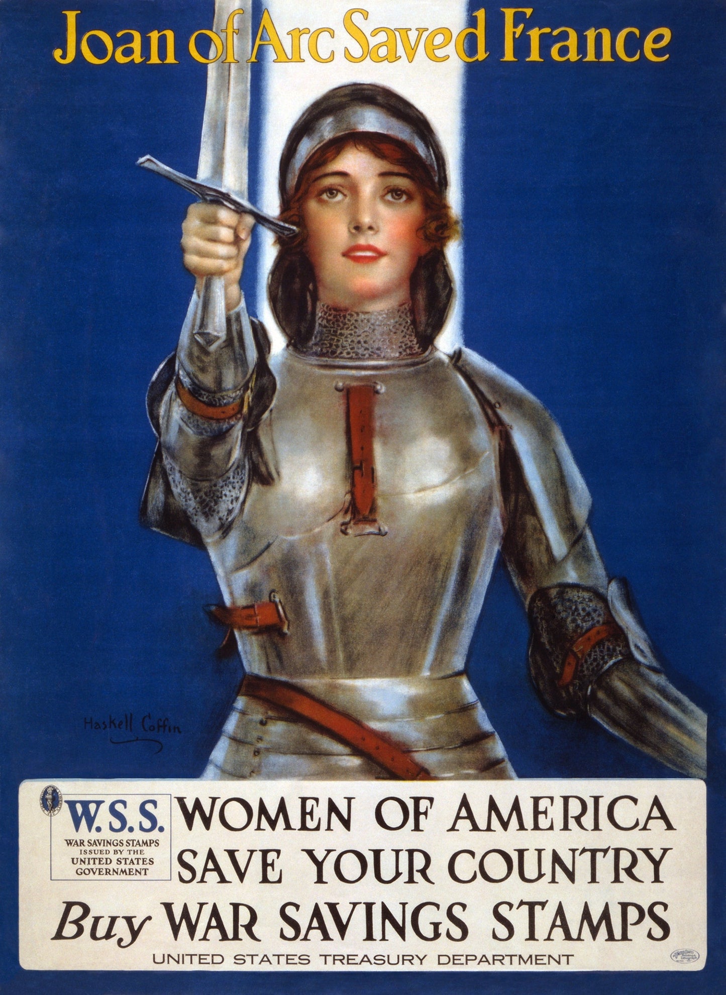 St Joan of Arc – by Haskell Coffin – 3 sizes – American World War I Poster – Archival Quality Print