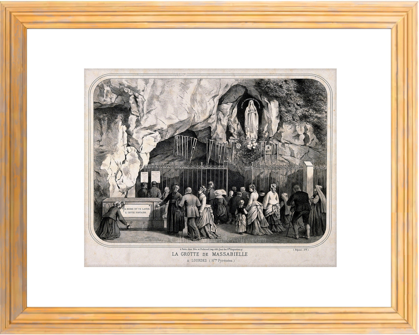 Lourdes Grotto – 3 Sizes – Catholic Art Print – Catholic Gift