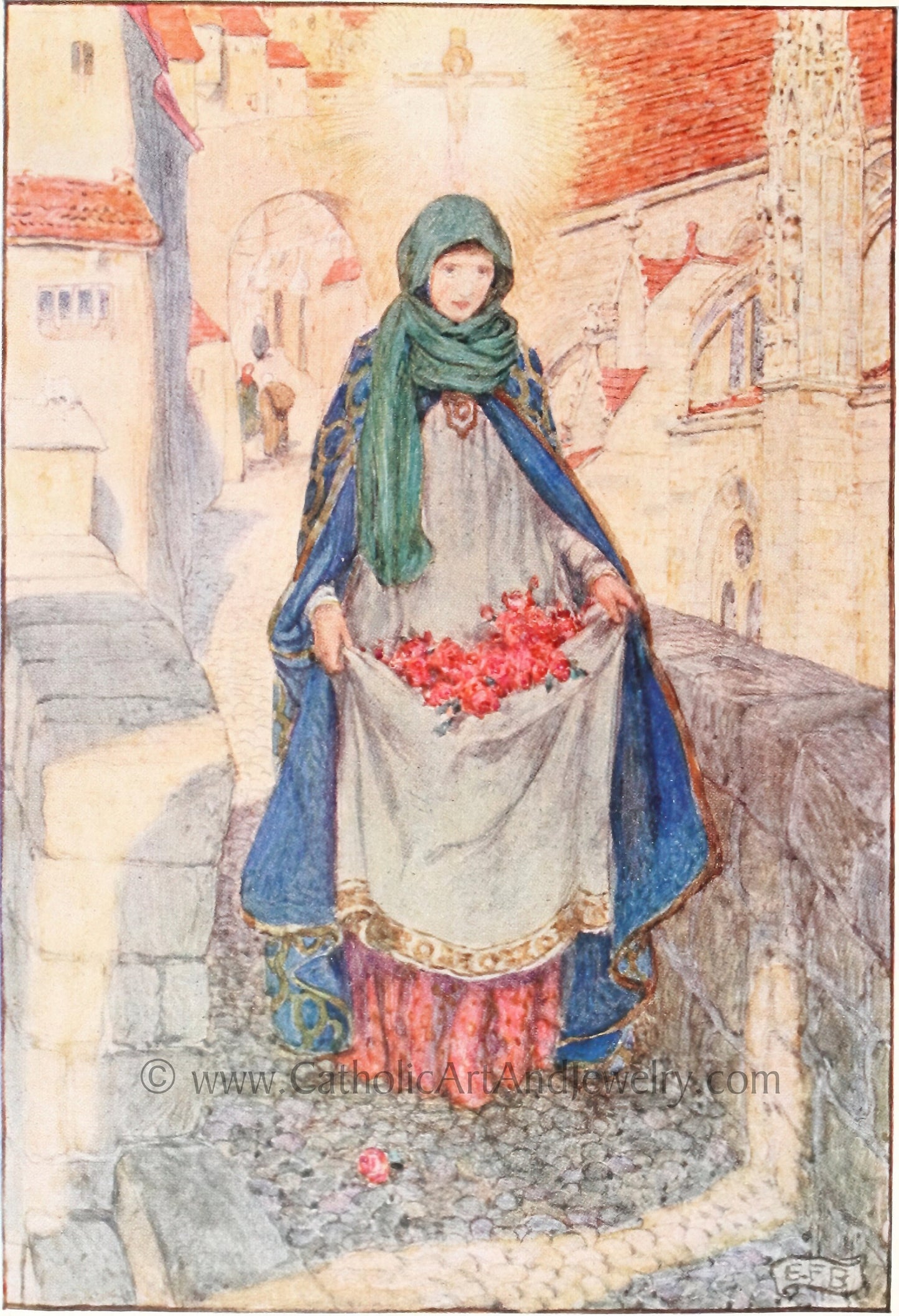 St. Elizabeth of Hungary by Eleanor Fortesque Brickdale – 3 sizes – Catholic Gift – Confirmation Gift