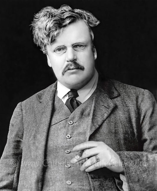 G. K. Chesterton – Exclusive Photo Restoration – 4 Sizes – Catholic Art – Catholic Gift
