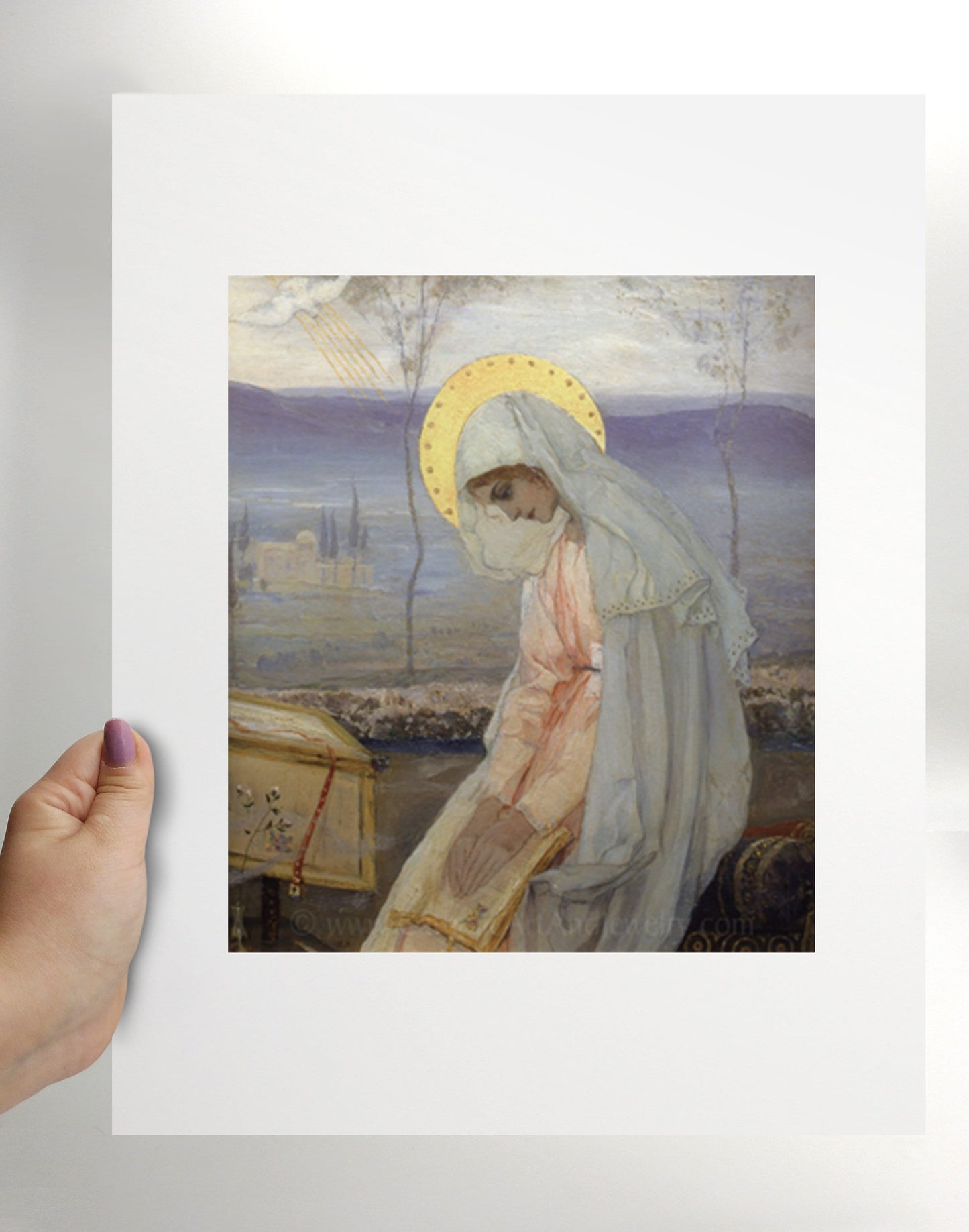 The Annunciation: The Virgin Mary by Mikhail Nesterov – 3 sizes – Vintage Catholic Art Print – Archival Quality