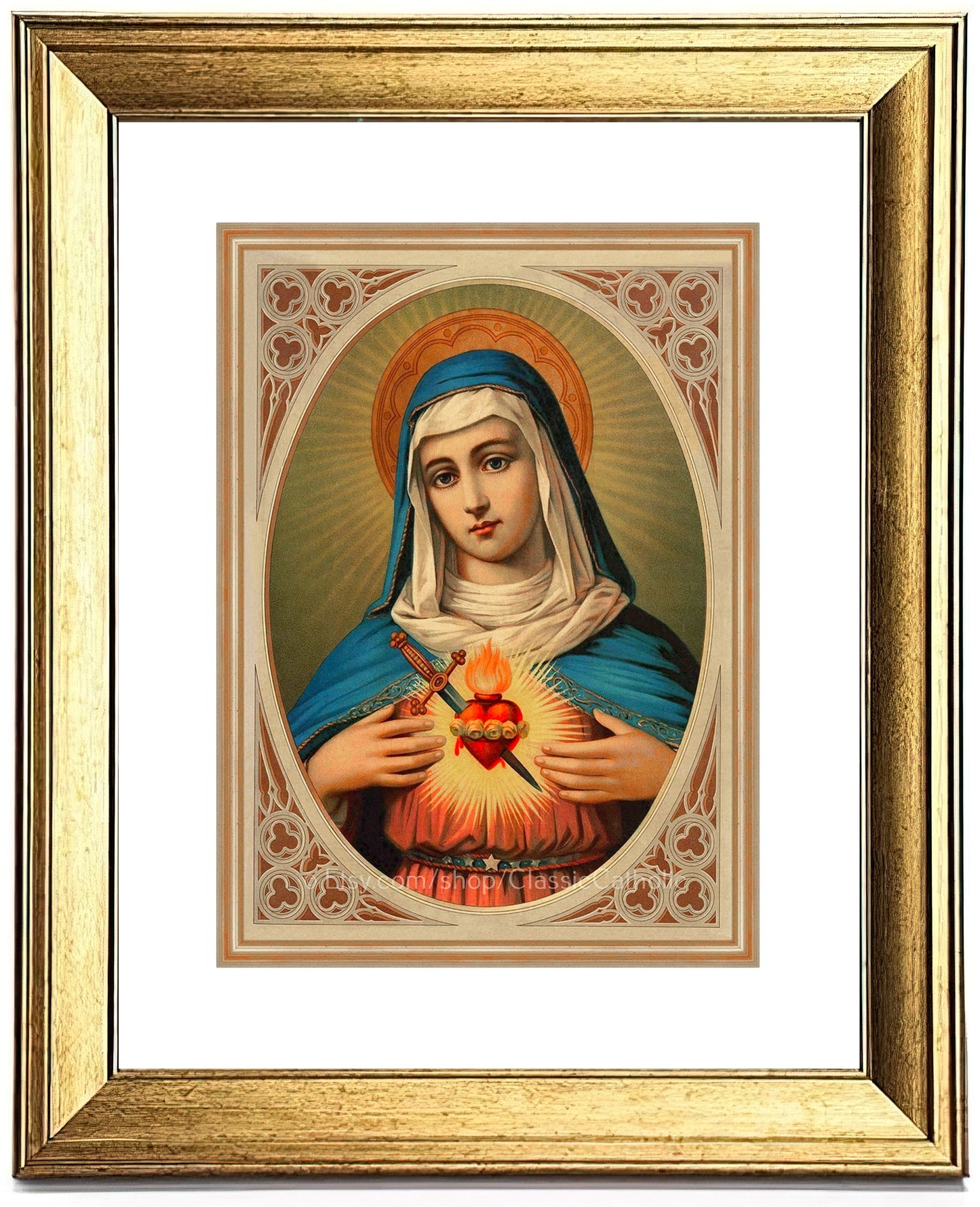Immaculate Heart of Mary – Vintage Catholic Art Print – Archival Quality