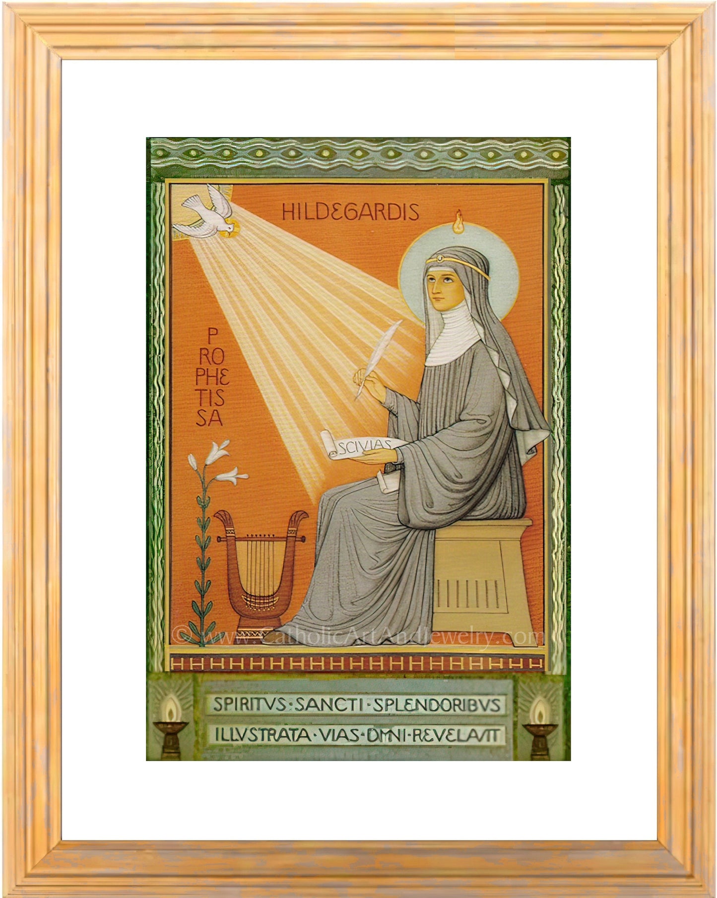 Hildegard of Bingen – Based on a Vintage Holy Card– Catholic Art Print
