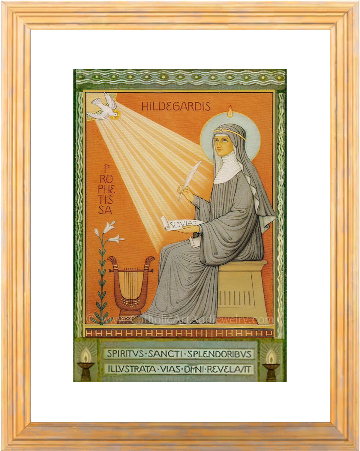 Hildegard of Bingen – Based on a Vintage Holy Card– Catholic Art Print ...