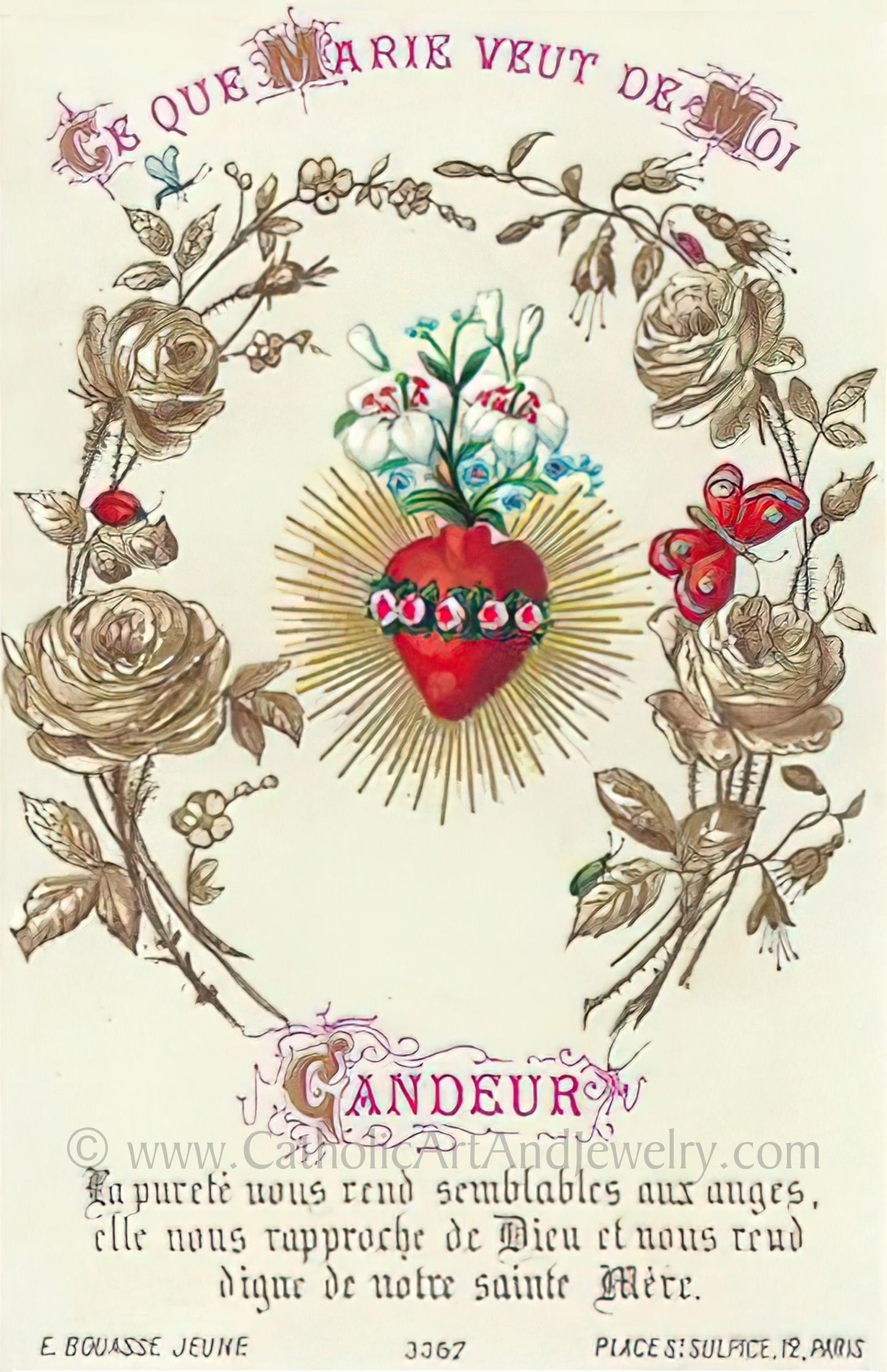 Candor – Based on a Vintage French Holy Card – Catholic Art