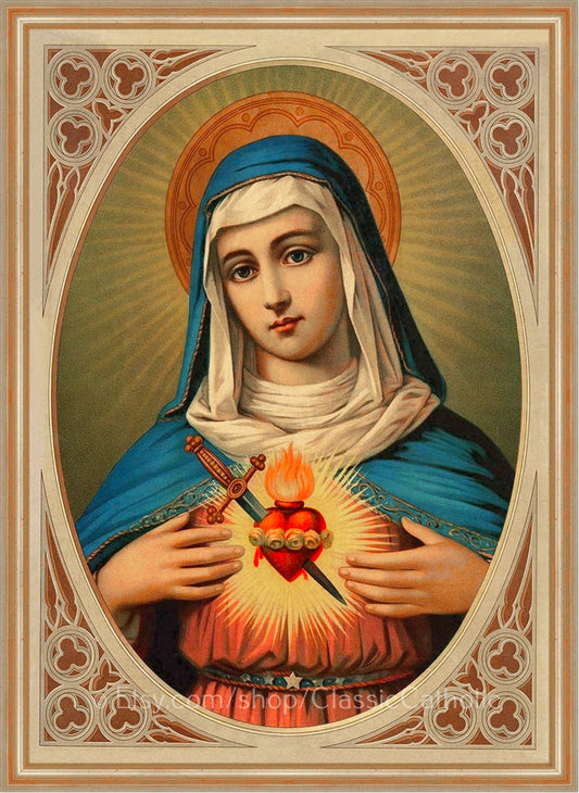 Immaculate Heart of Mary – Vintage Catholic Art Print – Archival Quality