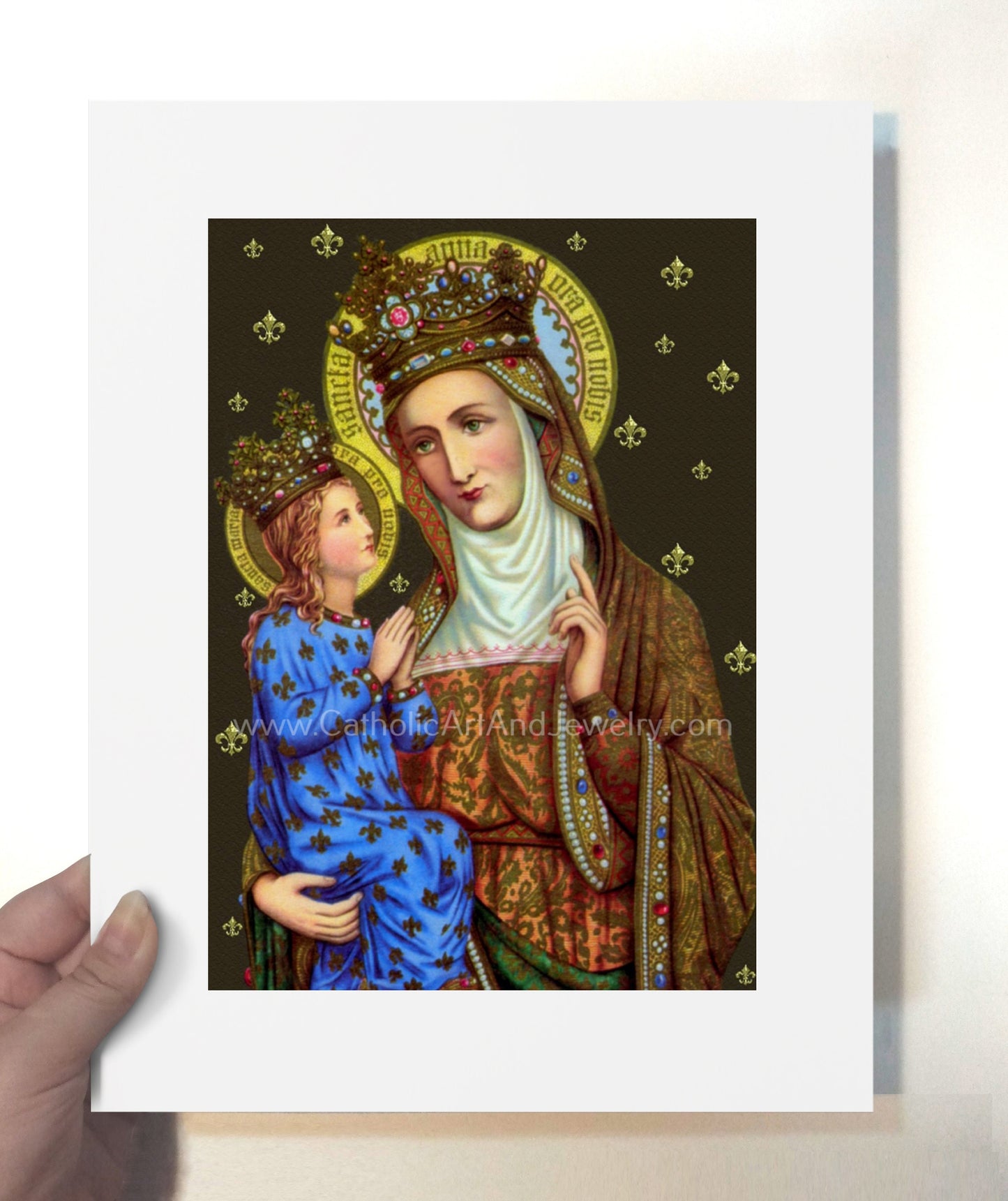 Saint Anne DeBupre – Saint Anne with Mary – Patron of Housewives, Mothers and Grandmothers – Archival Print – Catholic Art