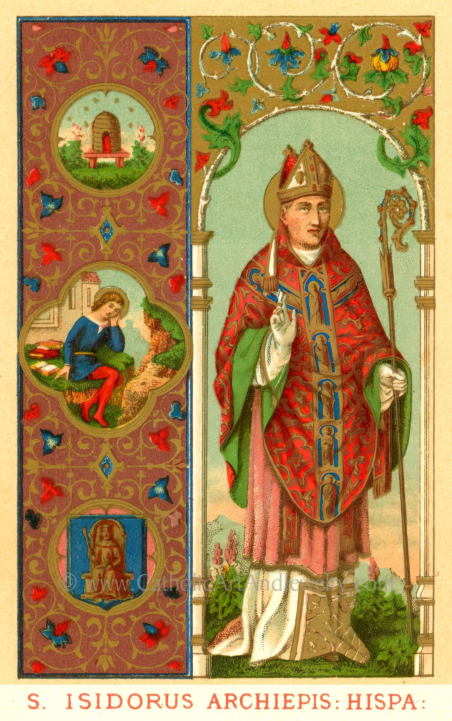 St. Isidore of Seville – Patron Saint of the Internet – Catholic Art Print – Archival Quality
