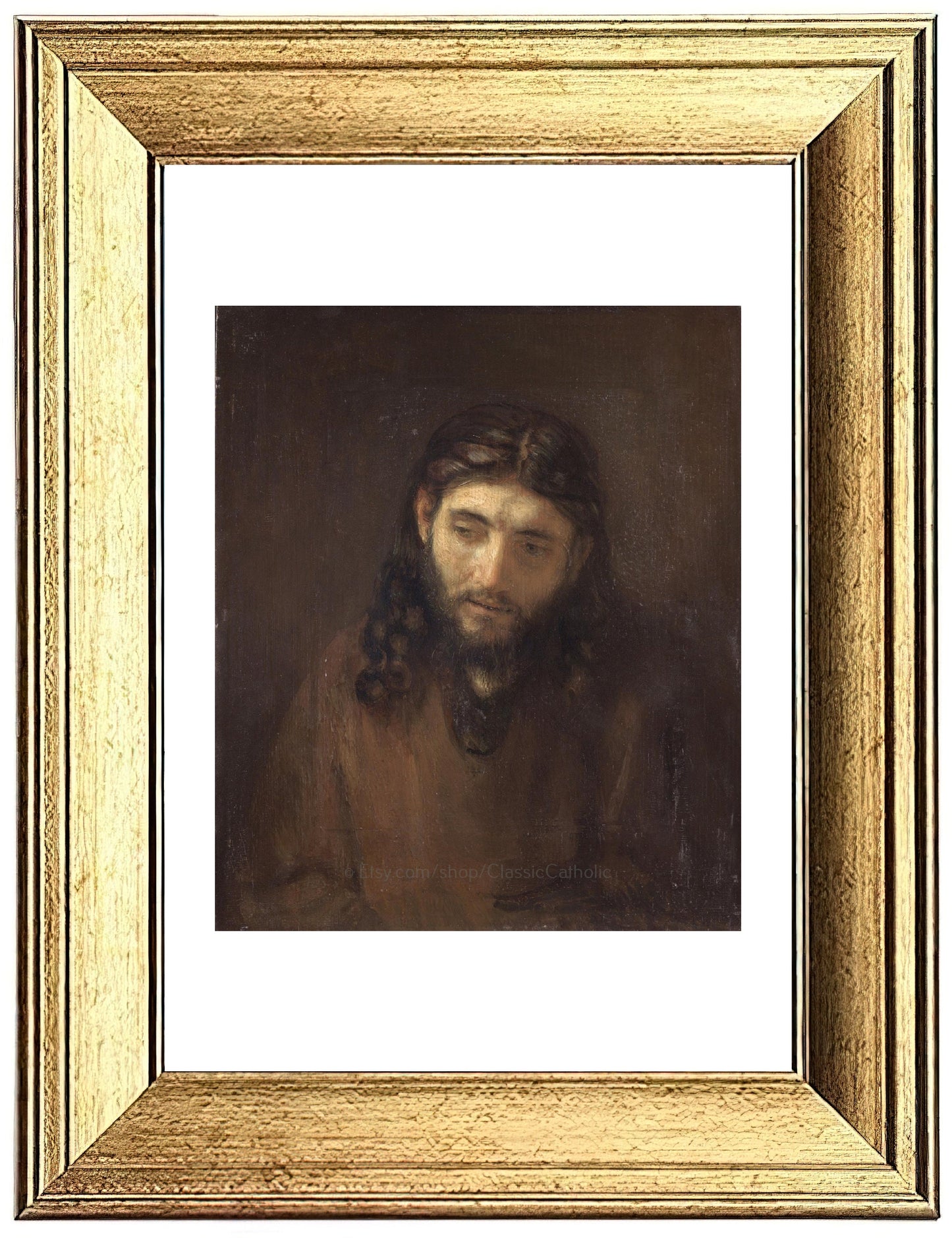 Head of Christ by Rembrandt - Portrait of Jesus Christ - Print - Christian Art - Catholic Gifts - Archival Print in Three Sizes