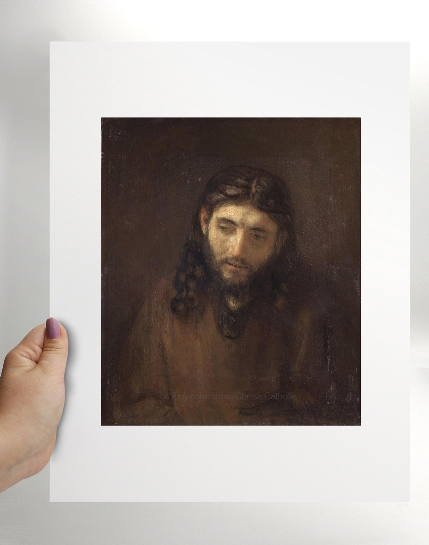 Head of Christ by Rembrandt - Portrait of Jesus Christ - Print - Christian Art - Catholic Gifts - Archival Print in Three Sizes