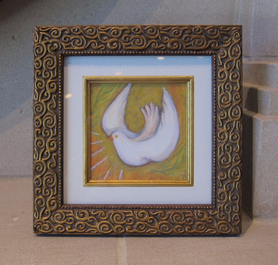 Holy Spirit Dove Print in Gold Frame