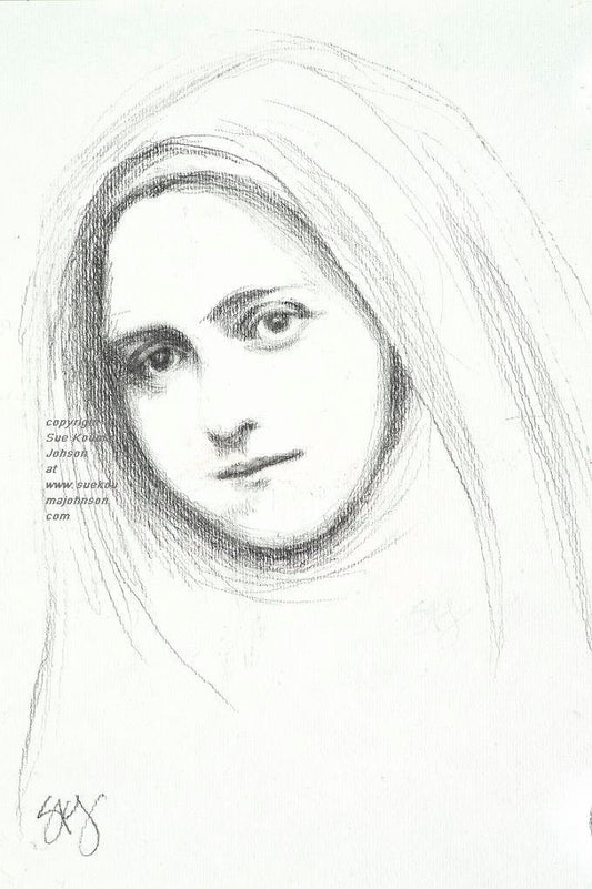 Therese of Lisieux pencil drawing Art Print