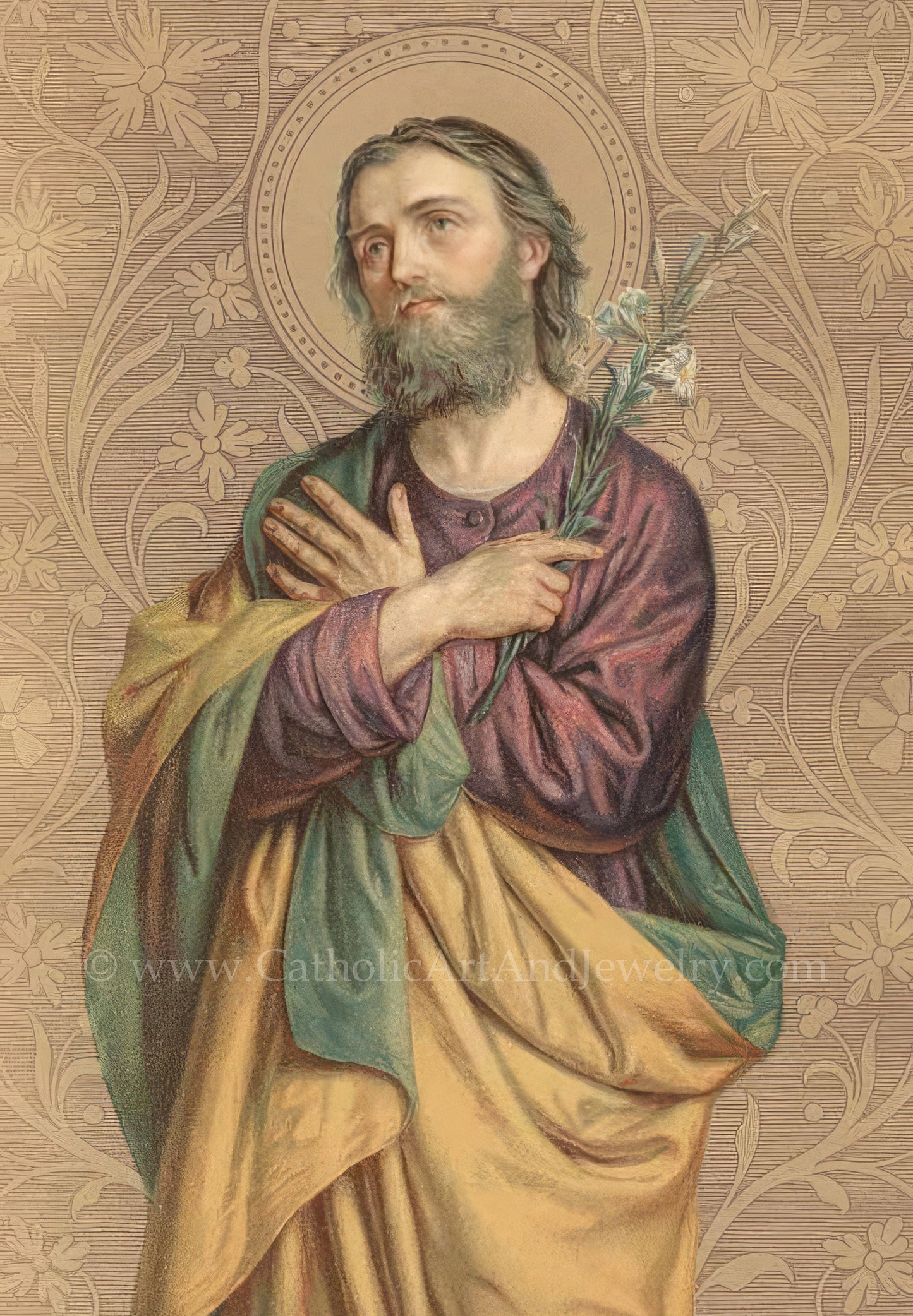 New! Holy Card – St. Joseph, Pure of Heart – Morning Prayer for Work – pack of 10/100/1000 – Restored Vintage Holy Card