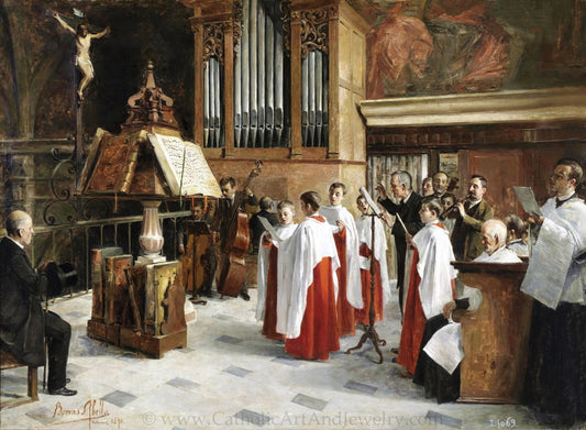 In the Choir – Vicente Borrás Abella – Beautiful Catholic Art – Archival Quality