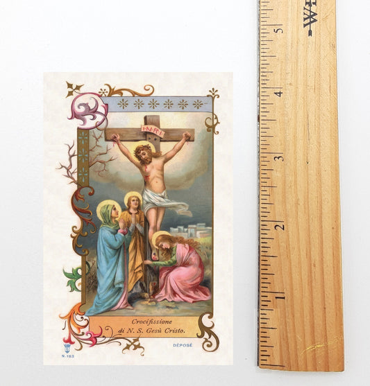 New! The Crucifixion of Our Lord Jesus Christ– Restored Vintage Holy Card – Beuron pack of 10/100/1000