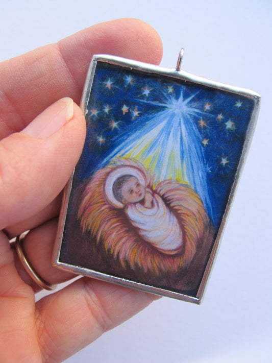 Baby Jesus Soldered Christmas Ornament